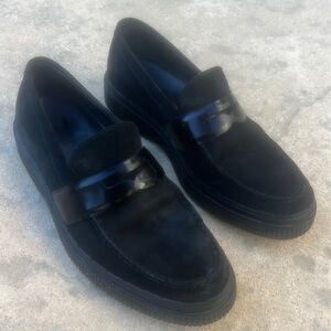 TODS Suede Lug Sole Penny Loafers Men's Size 7